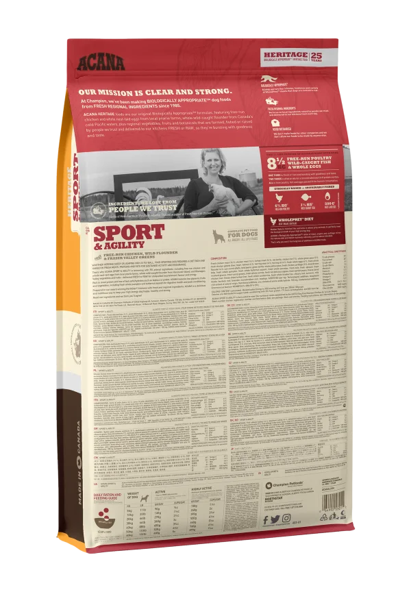 Acana Sport Agility Dry Dog Food 17 kg Smart Pet Kuwait