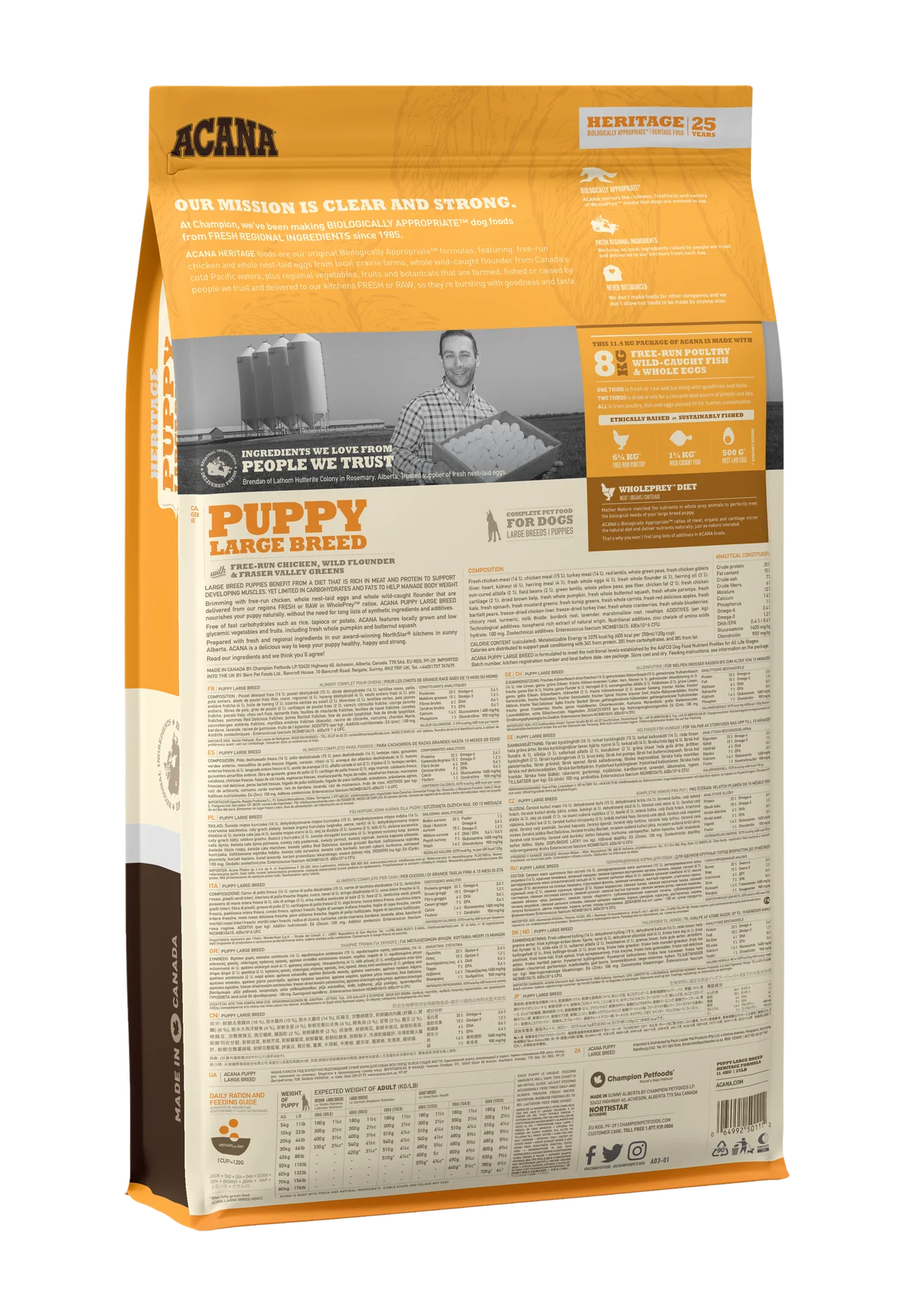 Acana Large Breed Dry Puppy Food, 11.4 kg - Image 2
