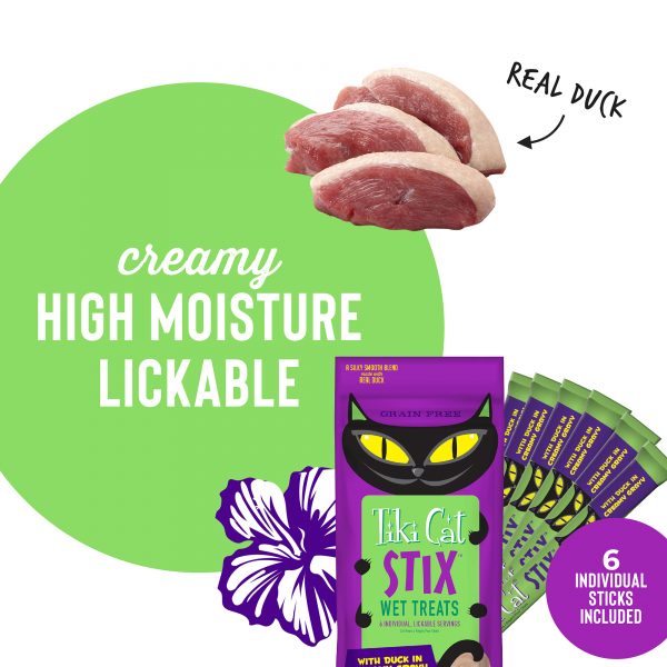 Tiki Cat Stix! Duck Mousse Cat Treat, 6 Pieces - Image 3
