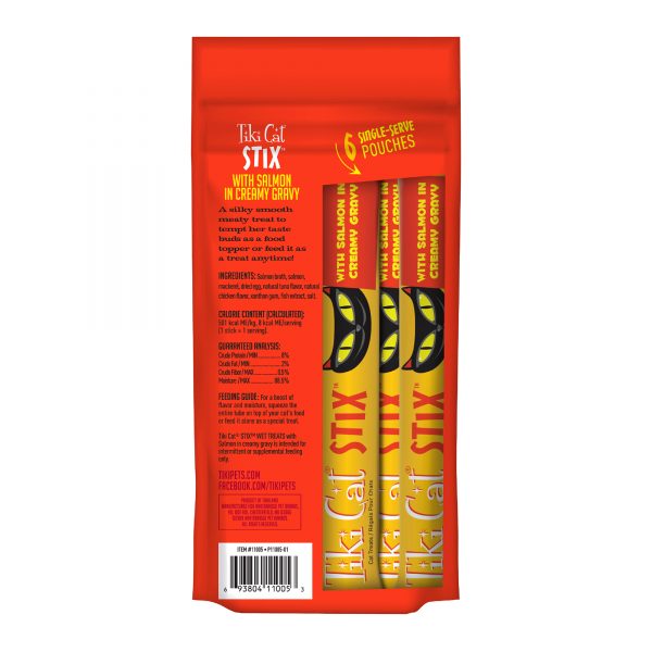 Tiki Cat Stix! Salmon Mousse Cat Treat, 6 Pieces - Image 2