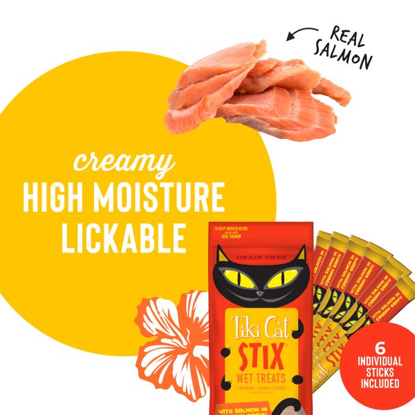 Tiki Cat Stix! Salmon Mousse Cat Treat, 6 Pieces - Image 3