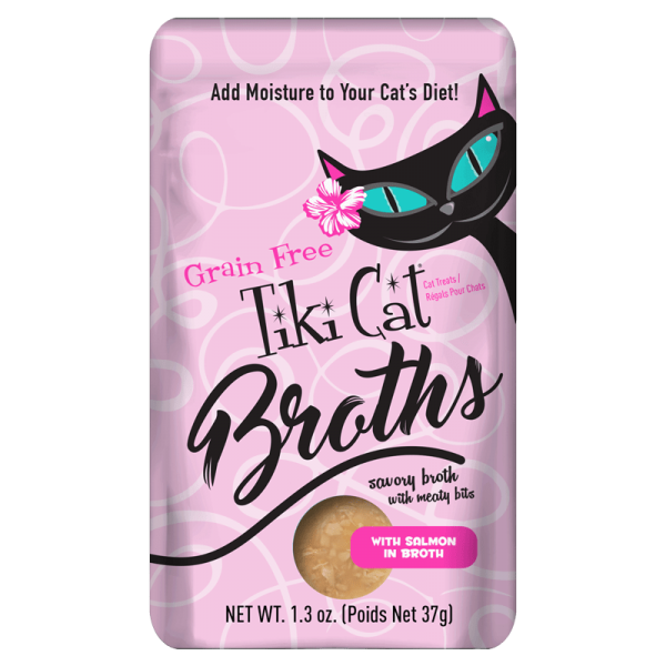 Tiki Cat Broths, Salmon in Broth with Meaty Bites Cat Food Topper, 1.3 oz
