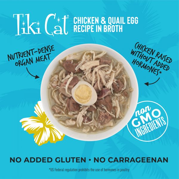 Tiki Cat After Dark Chicken & Quail Egg Recipe in Broth Cat Wet Food, 80g - Image 2