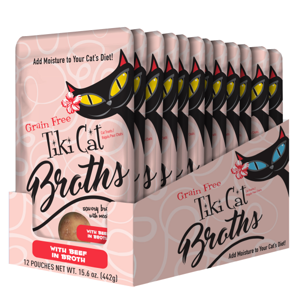 Tiki Cat Broths, Beef in Broth with Meaty Bites Cat Food Topper, 1.3 oz - Image 2