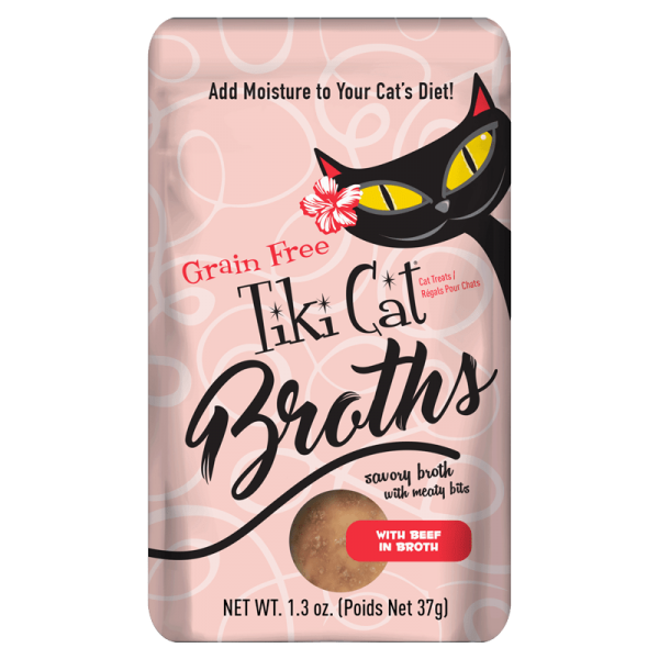 Tiki Cat Broths, Beef in Broth with Meaty Bites Cat Food Topper, 1.3 oz