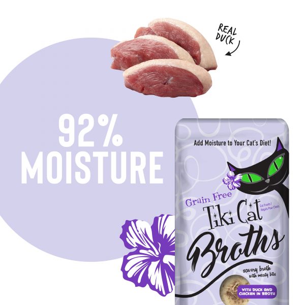 Tiki Cat Broths, Duck & Chicken in Broth with Meaty Bites Cat Food Topper, 1.3 oz - Image 2
