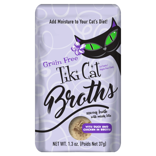 Tiki Cat Broths, Duck & Chicken in Broth with Meaty Bites Cat Food Topper, 1.3 oz
