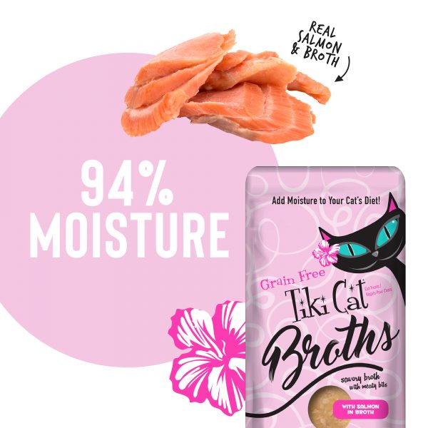 Tiki Cat Broths, Salmon in Broth with Meaty Bites Cat Food Topper, 1.3 oz - Image 3