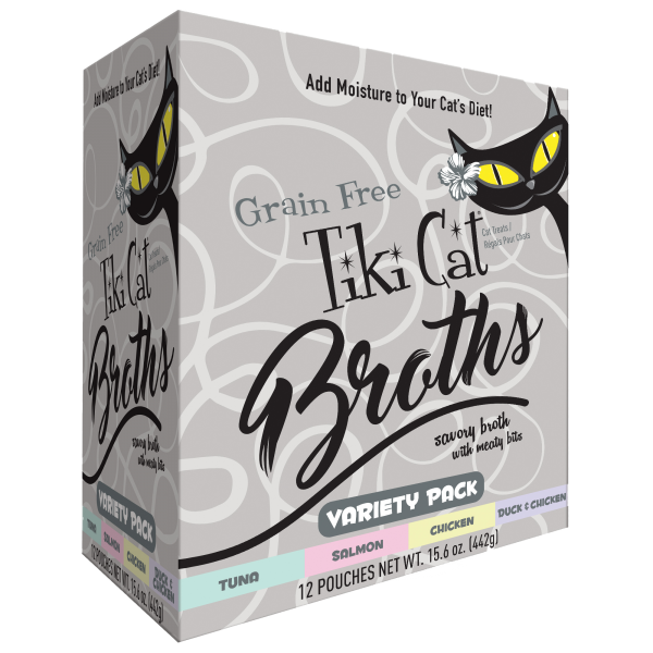 Tiki Cat Broths with Meaty Bites Variety Pack Cat Food Topper, 12 Pouches