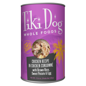 Tiki Dog Whole Foods Chicken in Chicken Consommé with Brown Rice Dog Wet Food, 385g
