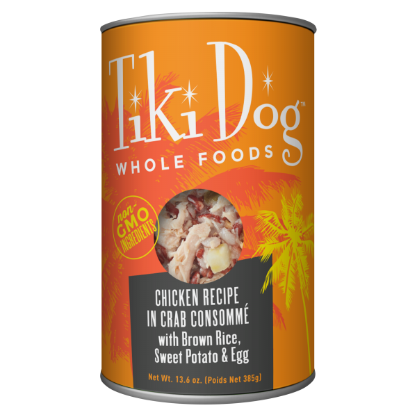 Tiki Dog Whole Foods Chicken in Crab Consommé with Brown Rice, Sweet Potato & Egg Dog Wet Food, 385g
