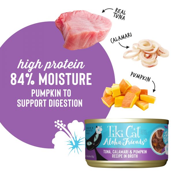 Tiki Cat Aloha Friends Tuna, Calamari & Pumpkin in Broth Grain-Free Cat Wet Food, 85g - Image 5
