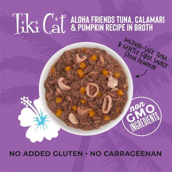 Tiki Cat Aloha Friends Tuna, Calamari & Pumpkin in Broth Grain-Free Cat Wet Food, 85g - Image 2