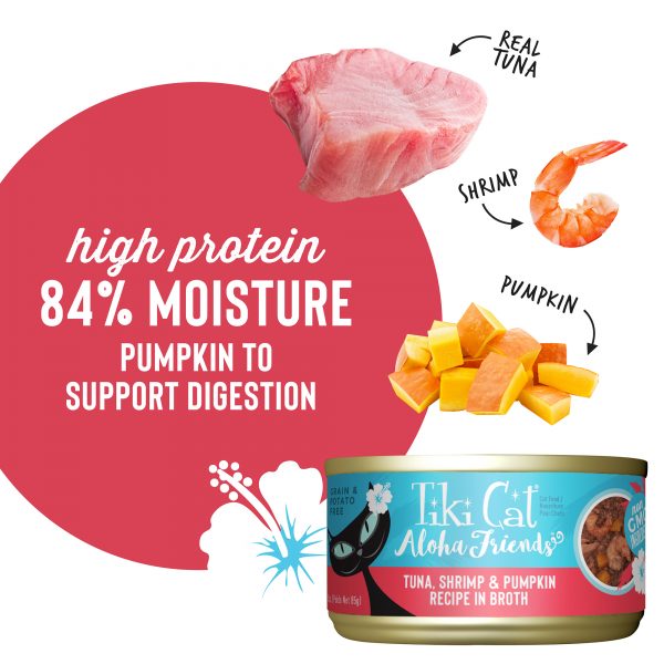 Tiki Cat Aloha Friends Tuna, Shrimp & Pumpkin in Broth Grain-Free Cat Wet Food, 85g - Image 3