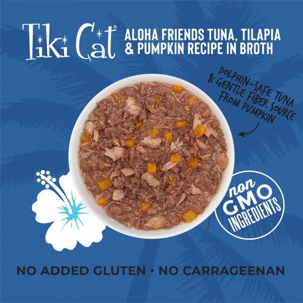 Tiki Cat Aloha Friends Tuna, Tilapia & Pumpkin in Broth Grain-Free Cat Wet Food, 85g - Image 2