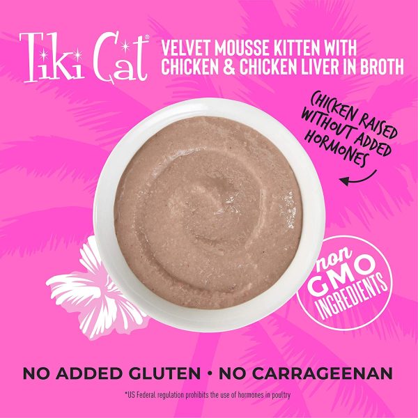 Tiki Cat Baby Mousse with Chicken and Chicken Liver Kitten Wet Food, 68g - Image 3