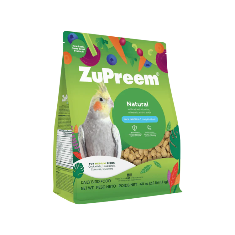 Zupreem Natural Avion Diet for Cocktails, Lovebirds, Canures 2.5LB
