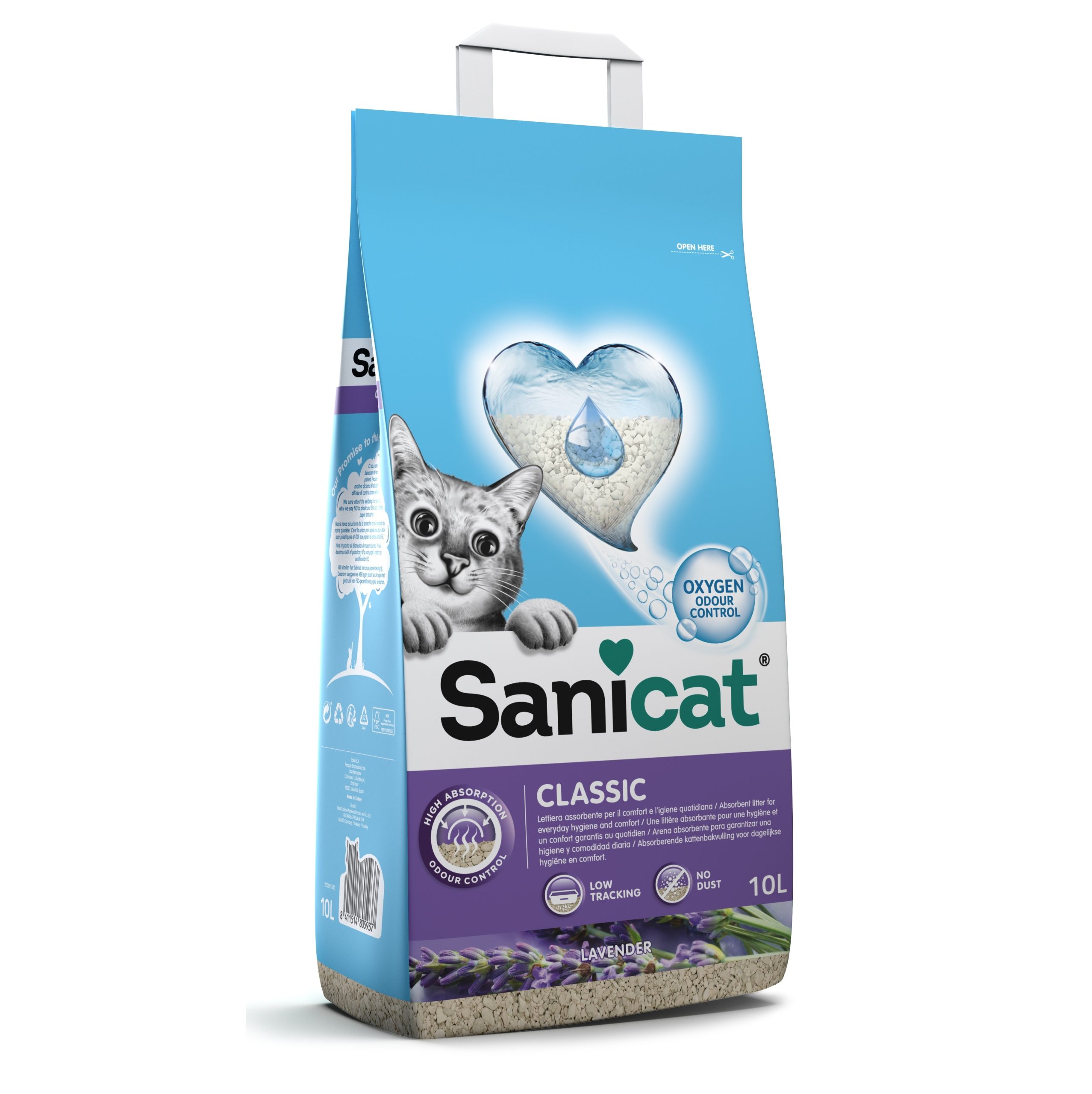 Sanicat Classic Lavender NonClumping Cat Litter, 10L Smart Pet Kuwait