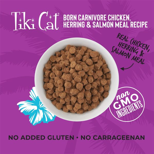 TikiCat Born Carnivore Chicken, Herring & Salmon BAKED Dry Cat and Kitten Food - Image 2