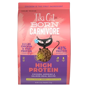 TikiCat Born Carnivore Chicken, Herring & Salmon BAKED Dry Cat and Kitten Food