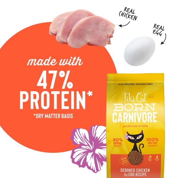 TikiCat Born Carnivore Deboned Chicken & Egg BAKED Dry Cat & Kitten Food - Image 3