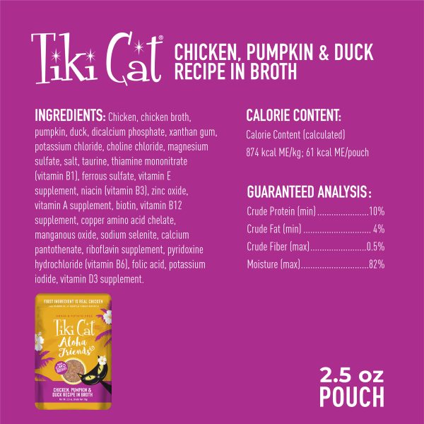 Tiki Cat Aloha Friends Chicken, Pumpkin & Duck in Broth Wet Cat Food, 70g - Image 3