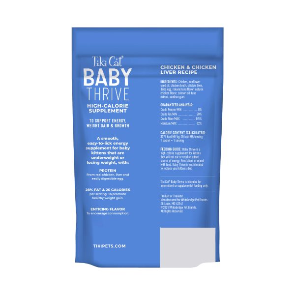Tiki Cat Baby Thrive Chicken & Chicken Liver Recipe Baby Cat Food, Pack of 20 Sachet - Image 4