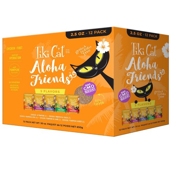 Tiki Cat Aloha Friends Chicken Variety Pack Grain-Free Wet Cat Food, 12 Pouches