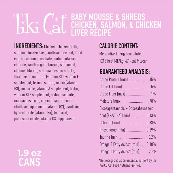 Tiki Cat Baby Mousse & Shreds For Baby Cats Above 4 Weeks, 3 Cans - Image 4