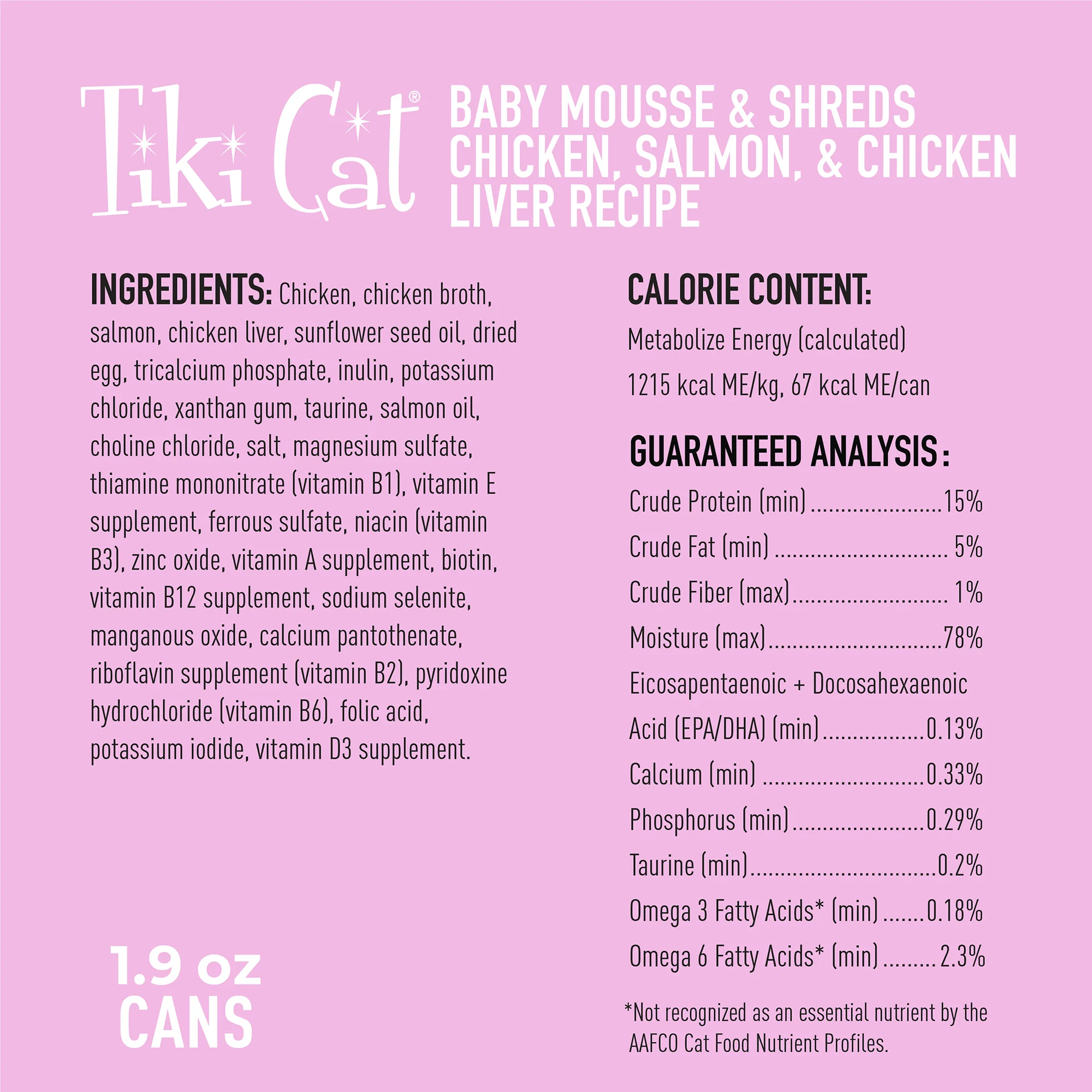 Tiki Cat Baby Mousse & Shreds For Baby Cats Above 4 Weeks, 3 Cans - Image 4