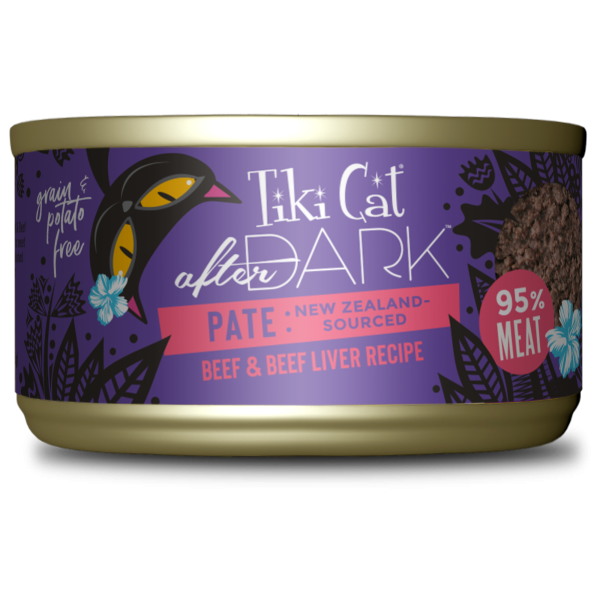 Tiki Cat After Dark Pate Beef and Beef Liver Wet Cat Food, 85g