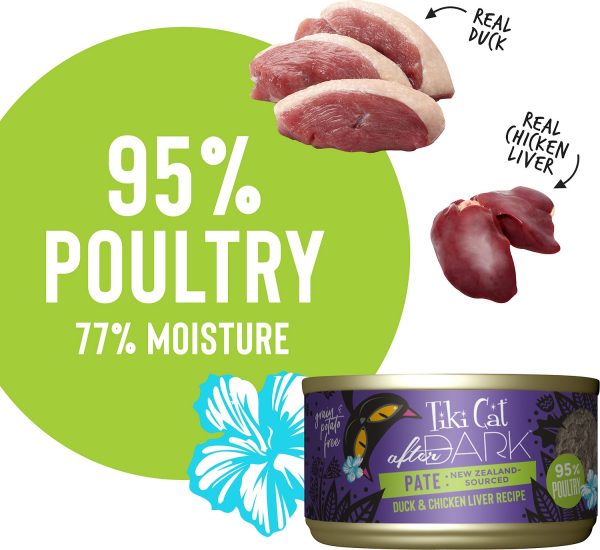 Tiki Cat After Dark Pate Duck & Chicken Liver Wet Cat Food, 85g - Image 3