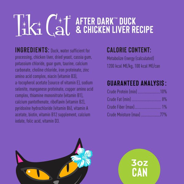 Tiki Cat After Dark Pate Duck & Chicken Liver Wet Cat Food, 85g - Image 4