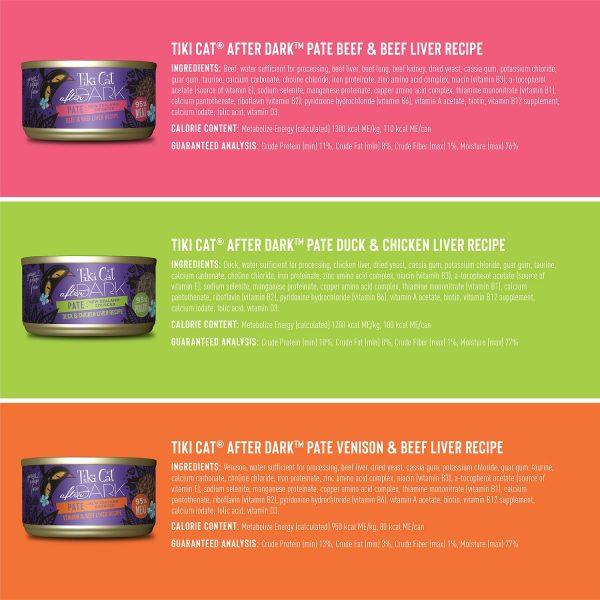 Tiki Cat After Dark Pate Variety Pack Wet Cat Food, 12 Cans - Image 4