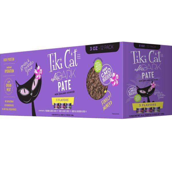 Tiki Cat After Dark Pate Variety Pack Wet Cat Food, 12 Cans