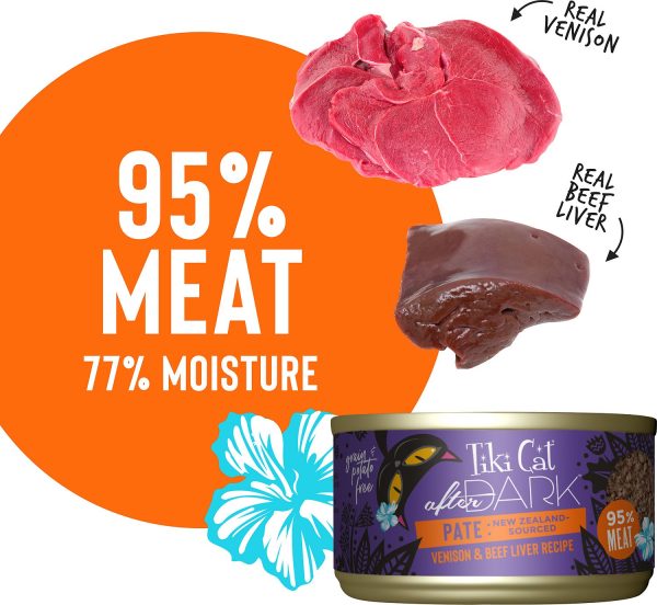 Tiki Cat After Dark Pate Venison & Beef Liver Wet Cat Food, 85g - Image 3