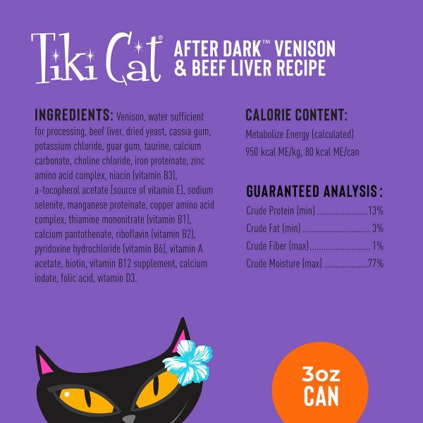 Tiki Cat After Dark Pate Venison & Beef Liver Wet Cat Food, 85g - Image 4