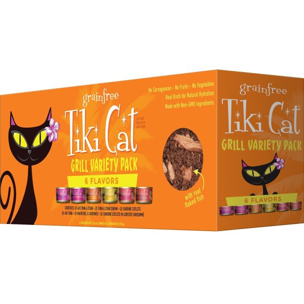 Tiki Cat King Kamehameha Grill Variety Pack Grain-Free Wet Cat Food, 12 Cans
