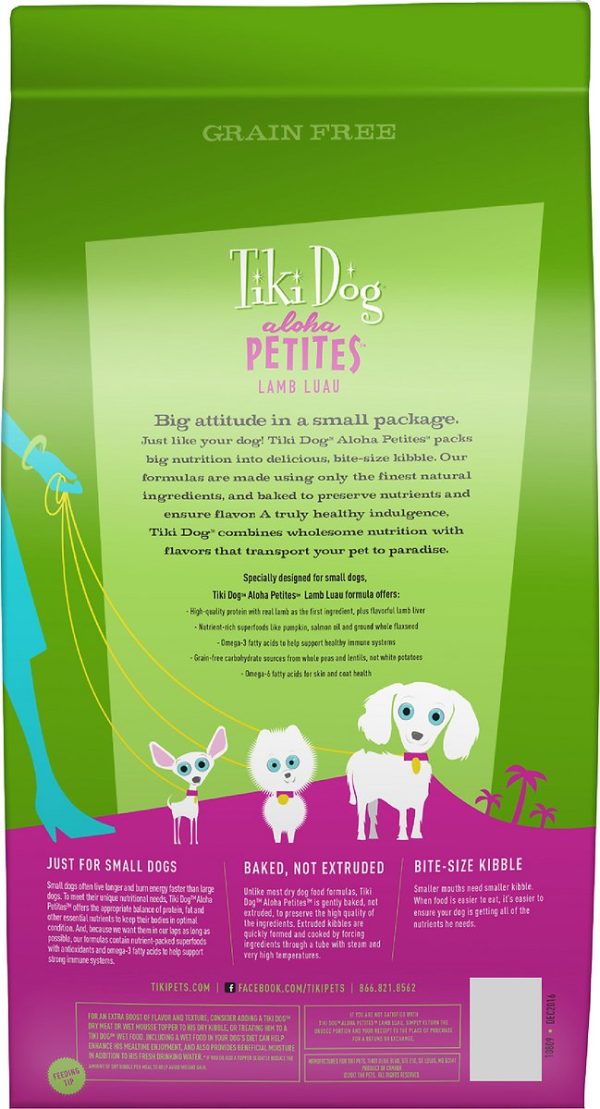 Tiki Dog Aloha Petites Lamb Luau Grain-Free BAKED Dry Dog Food, 4.53 kg - Image 6