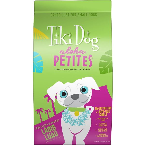 Tiki Dog Aloha Petites Lamb Luau Grain-Free BAKED Dry Dog Food, 4.53 kg
