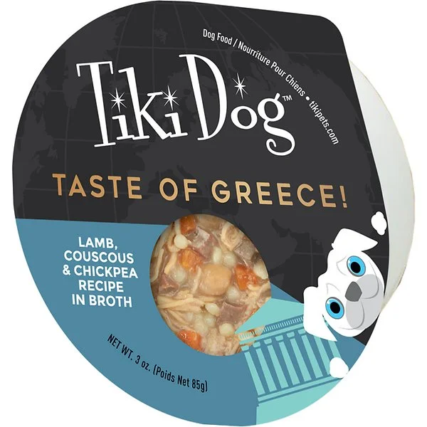 Tiki Dog Taste of Greece, Lamb, Couscous & Chickpea Recipe Wet Dog Food, 85g