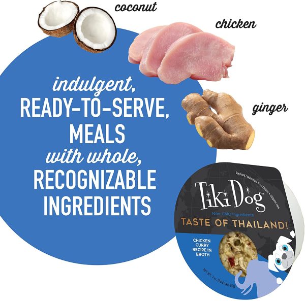 Tiki Dog Taste of Thailand Thai Chicken Curry Recipe Wet Dog Food, 85g - Image 2