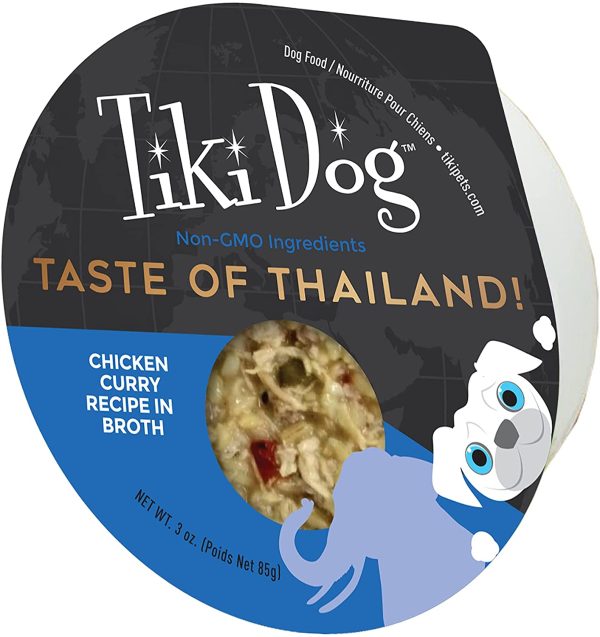 Tiki Dog Taste of Thailand Thai Chicken Curry Recipe Wet Dog Food, 85g
