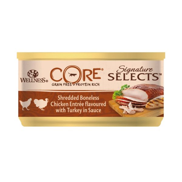 Wellness CORE Signature Selects Shredded Chicken with Turkey Wet Cat Food, 79 g