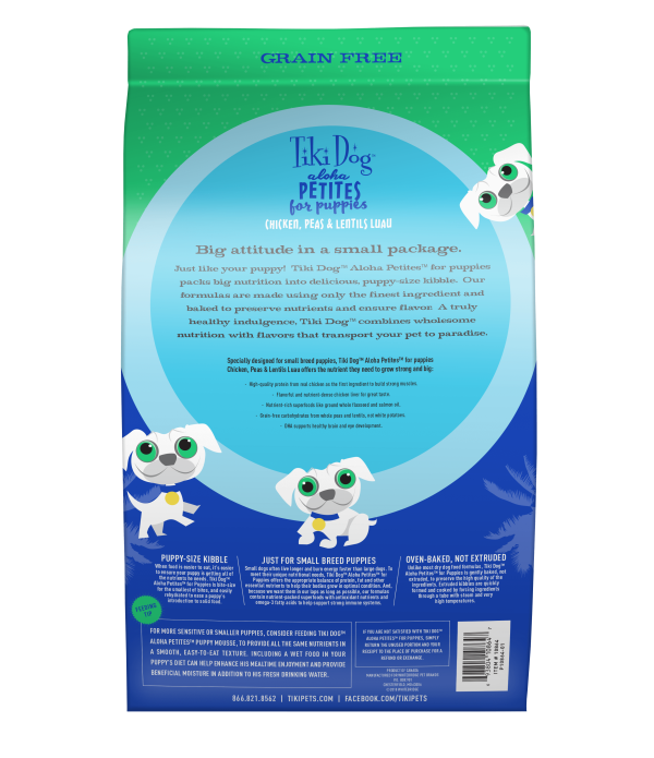 Tiki Dog Aloha Petites Puppy Chicken, Peas & Lentils Luau BAKED Dry Puppy Food, 1.58kg - Image 3