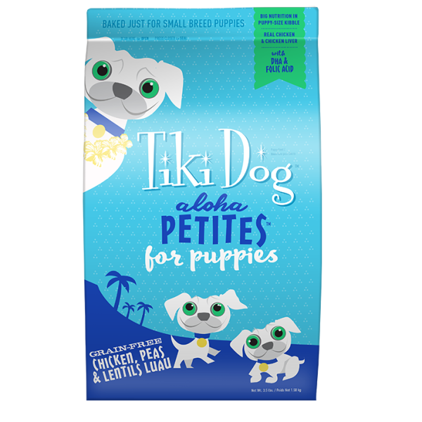 Tiki Dog Aloha Petites Puppy Chicken, Peas & Lentils Luau BAKED Dry Puppy Food, 1.58kg