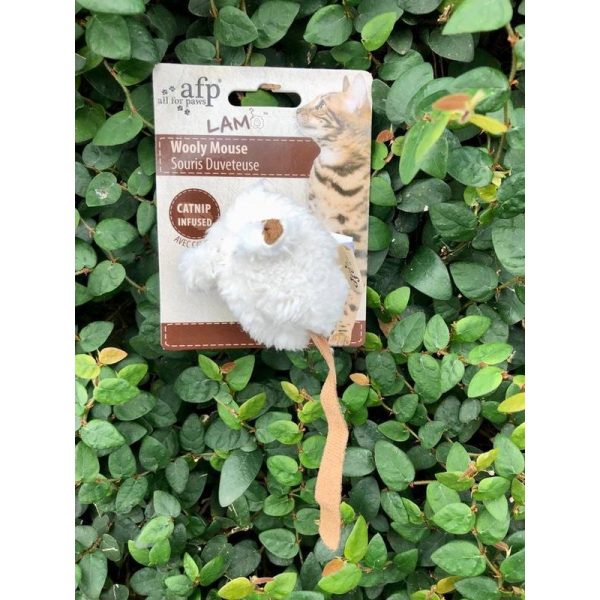 AFP Wooly Mouse Cat Toy, White