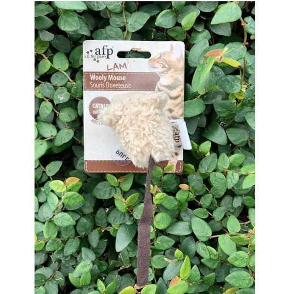 AFP Wooly Mouse Cat Toy, Beige