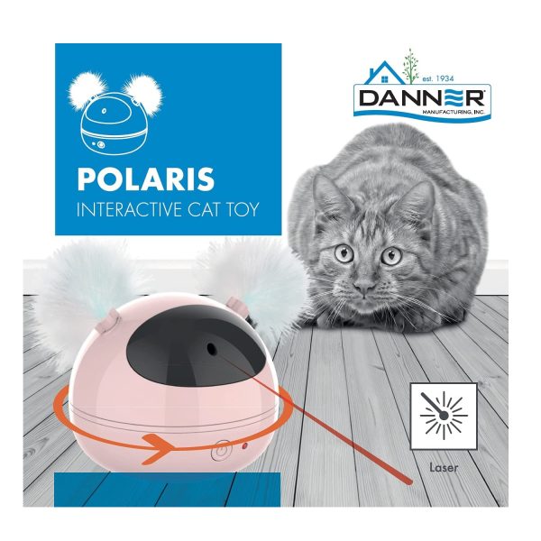 M-Pets Polaris Interactive Laser Cat Toy, Pink - Image 2