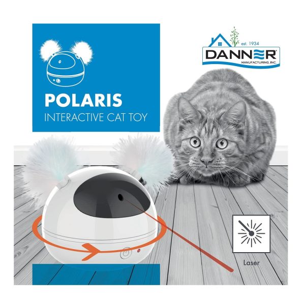 M-Pets Polaris Interactive Laser Cat Toy, White - Image 2